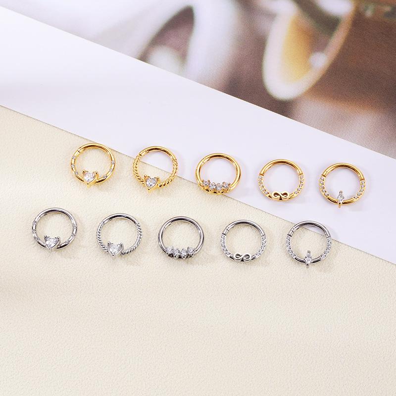 2023 Trendy Stainless Steel Rhinestone Zircon Nose Ring - Elegant Fashion for Women