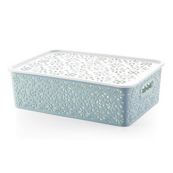 Hollow Desktop Underwear Storage Box with Lid - Plastic Drawer Organizer for Bras & Underwear