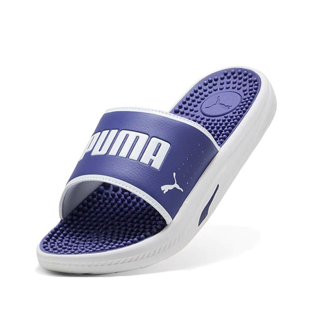 PUMA SOFTRIDE Slide Massage 2025 Crystal White Size cm Sandals, Men's, 383062, Spring/Summer Colors Blue, (09), 27.0