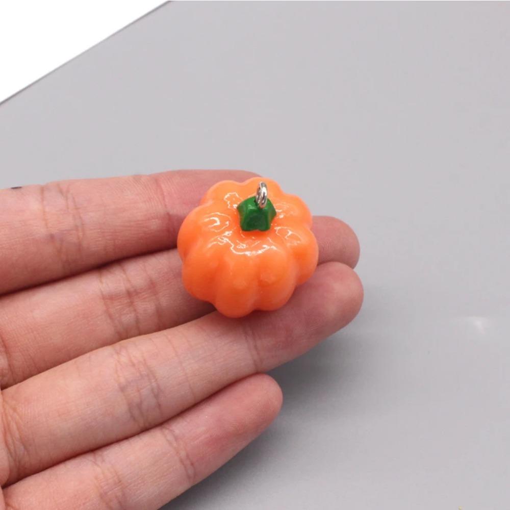 Cute 3D Mini Pumpkin Pendant, Charming and Fun Halloween Food Design, Suitable for DIY Earrings, Keychain Materials, Personalized Holiday Accessories