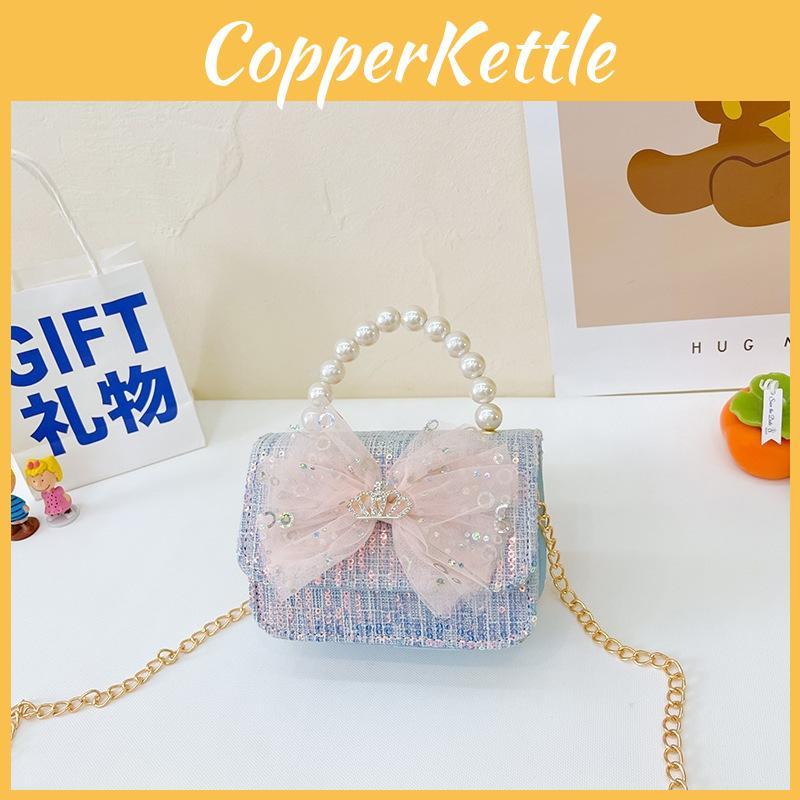 Youth Fashionable Handheld Bag With Artificial Pearl Accents And Lace For School Activities