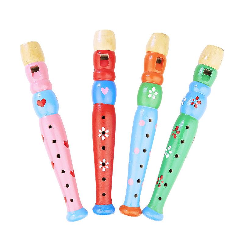 1PC Colorful Wooden Trumpet Buglet Hooter Bugle Toy Musical Instrument for Children Baby Learning Education Toys Kids