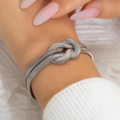 Pulsera de cadena de serpiente para mujer, moda minimalista, líneas creativas cruzadas, accesorios de joyería de aniversario, regalos