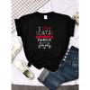 Vrouwen T-shirt Ik hou meer van katten dan van mensen T-shirt met print Vintage Koreaanse stijl Dames T-shirts Gothic Crewneck Damesshirts