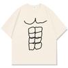 Fun Fitness Abdominal Muscle Print Tshirt Unisex Short Sleeve Tshirt Unisexs Sports Top Summer Streetwear Graphic T Shirts