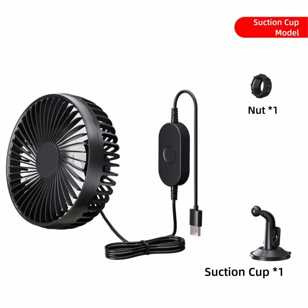 12V/24v Universal Suction Cup Car Fan 360° Rotatable USB Car Fan  Office Use