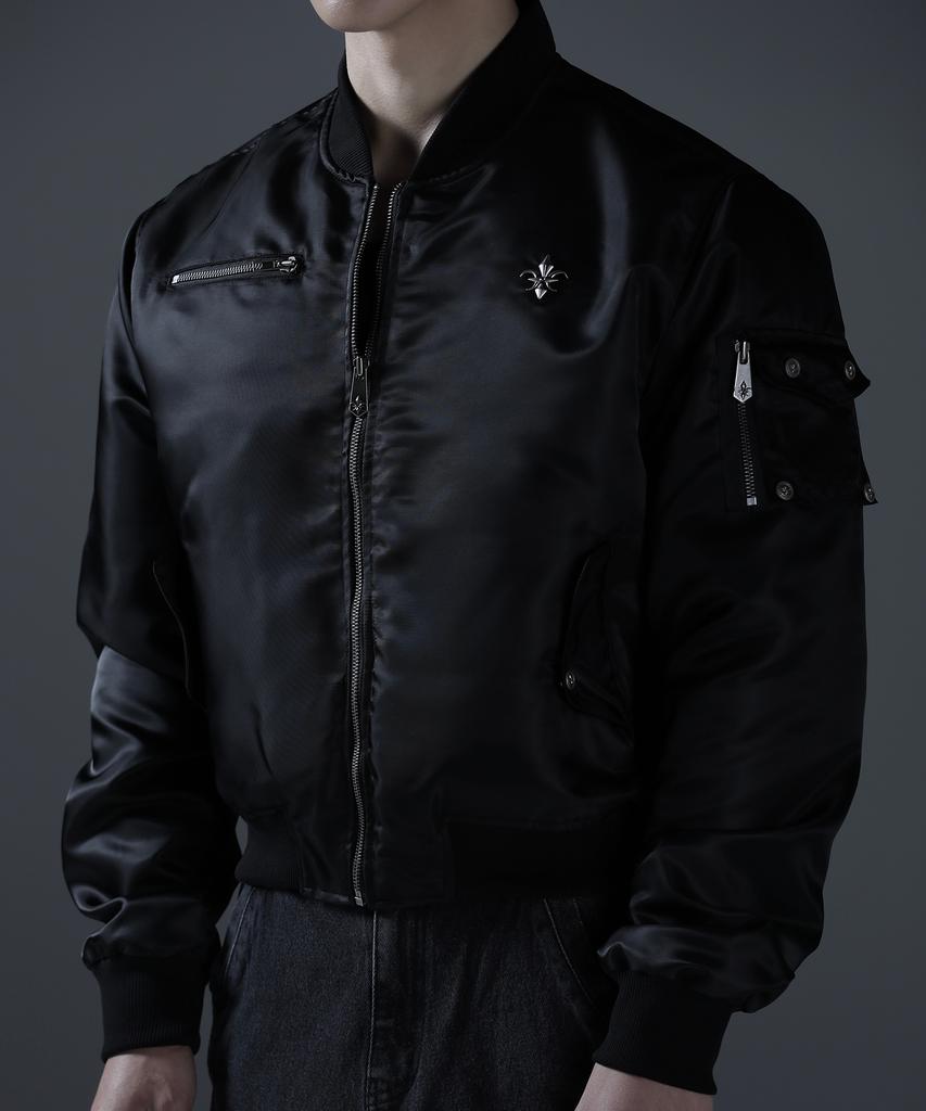 Carmid Antique Blouson Bomber Jacket [Black]