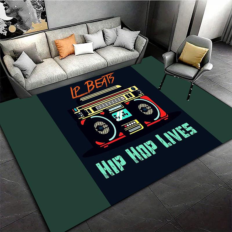 Alfombras Retro para Reproductor de Casete de Música para Sala de Estar, Dormitorio Infantil, Sofá, Felpudo, Alfombras de Cocina para Piso, Decoración Antideslizante, Regalo