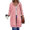 Women's Fashionable Loose-fitting Long-sleeved Casual Jacket With Zipper Hoodie