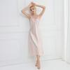 Hot-selling Summer V-neck Pure Desire Wind Can Be Worn Outside Suspender Women's Long Home Sleep Large Size Sexy Nightdress