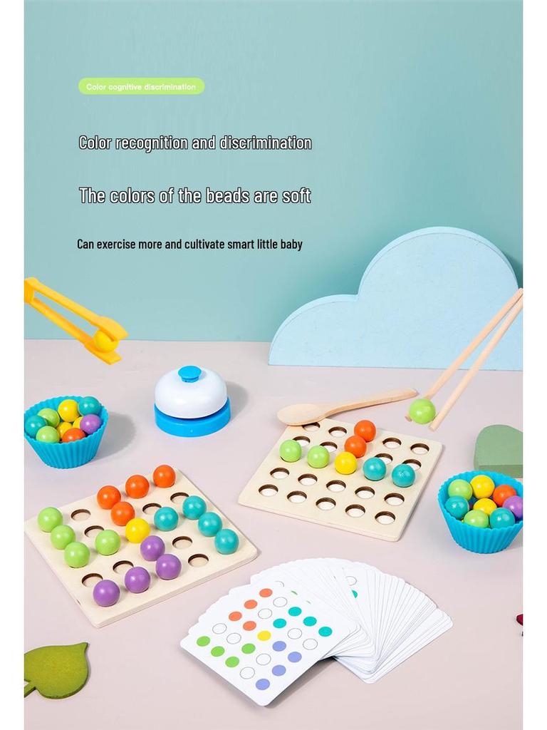 Montessori Baby Clamping Beads Toy - Educational Game for Concentration & Parent-Child Interaction
