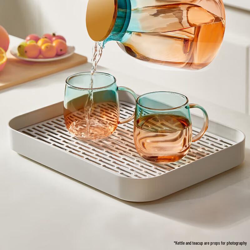 

Rectangular Plastic Draining Tea Tray