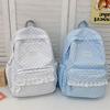 Polka Dot Backpack Cute Coquette Backpack with Lace Trim Kawaii Back Pack Everyday Daypack for Campus Classes and Weekend