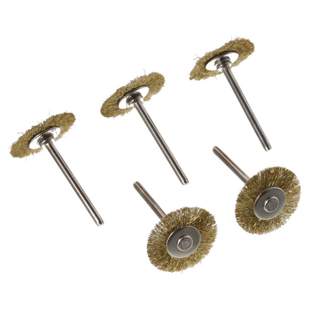 20pcs Brass Wire Wheel Brushes 3*25mm Polish Clean Tools Rotary Tool Brass Wheel Wire Brush  Rust