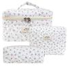 1 pièce Mignon Fleurs Coton Sac de Maquillage Femmes Fermeture Éclair Organisateur Cosmétique Tissu Sac à Main Forme Boîte Portable Étui de Toilette pour Filles