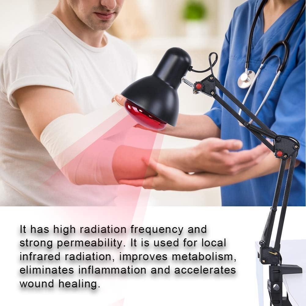 Infrarot-Wärmebehandlung Infrarot-Lampenhalter mit Arm Infrarotlampe mit roter Birne für Physiotherapie Infrarot-Schmerzlinderung