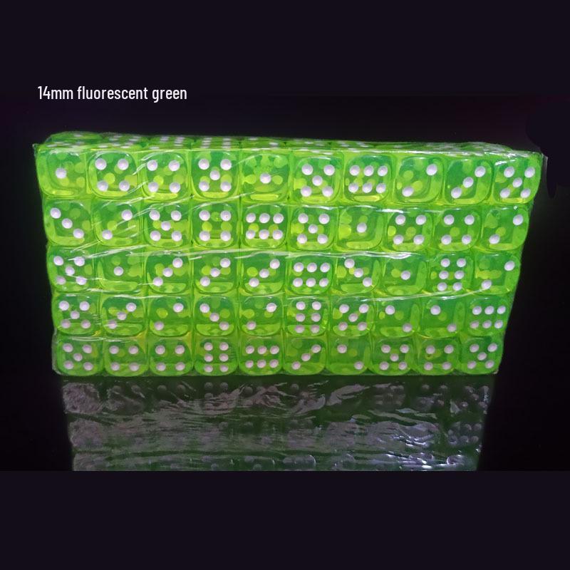 14MM Transparent Acrylic Colored Dice with Rounded Corners