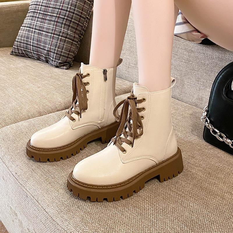 New Platform Martin Boots Women's 2025 Autumn and Winter Korean Version Fashion Versatile and Comfortable Women's Shoes Thick Heel Large Size Sho