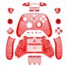 EXtremeRate Vollständiges Tasten-Set für Xbox Series X S Klare Ersatz-Seitenleiste Griff Vorder- und Rückseitenabdeckung für Xbox Core Wireless Controller Nicht &