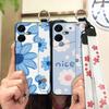Protective Dirt-resistant Phone Case For Tecno Pova Neo3/LH6N Wrist Strap Phone Holder Oil Painting Anti-dust Silicone