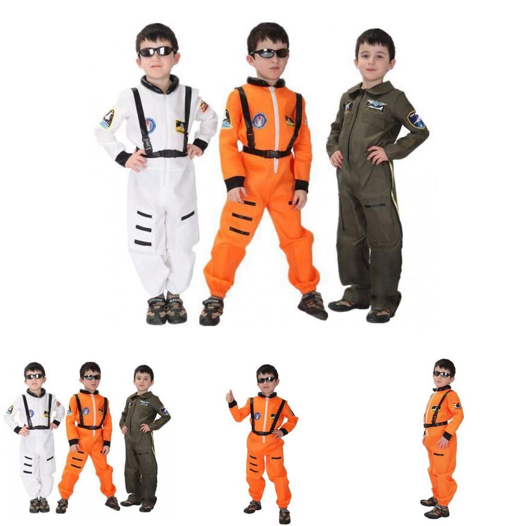 Bright Astronaut Orange Suit And Stylish Pilot Outfit For Kids Age 17 And Under