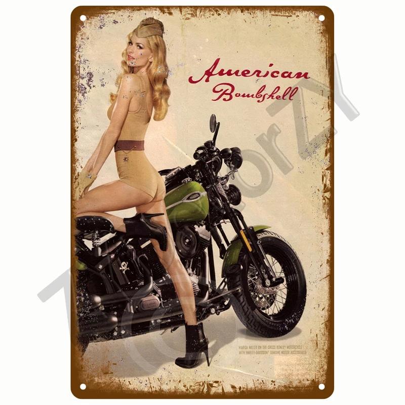 Retro Tin Sign Bar Cafe Club Garage Car Pub Vintage Metal Sign Plaque Painting Motorcycle Iron Home Decoration Wall Decor Art