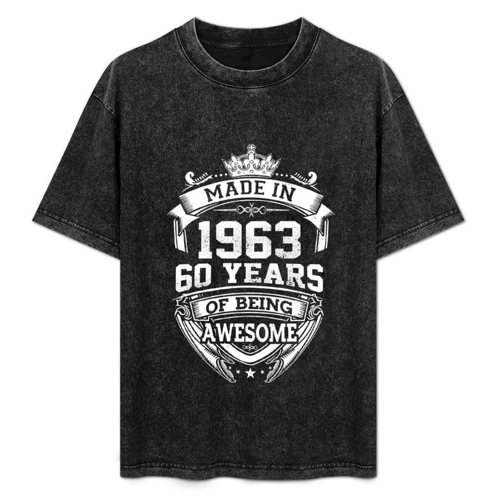 Made In 1963 60 Years Of Being Awesome Tshirt Casual Graphic Print Tee