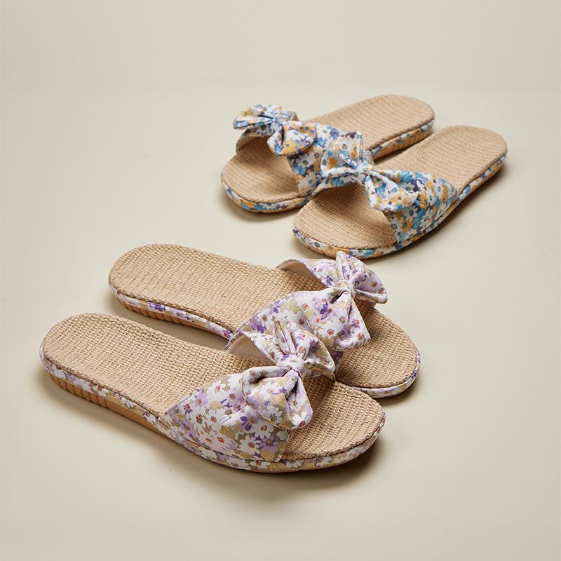 Pantofle pro hosty domácí pantofle čtyři roční období domů vnitřní tiché protiskluzové tkanina absorbující pot lněné pantofle dámské letní