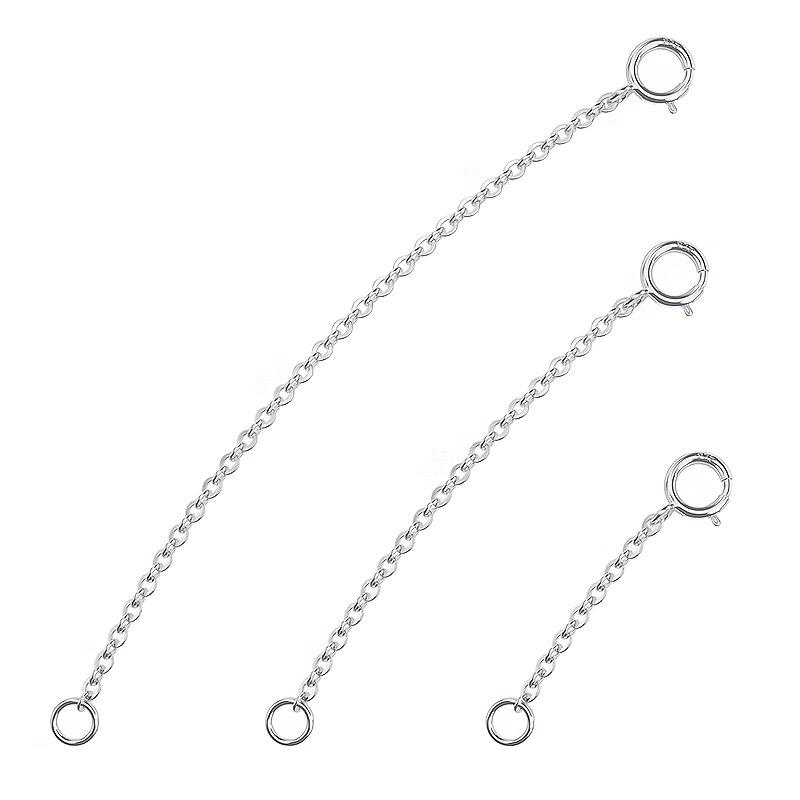 

[Adjustable Extension Chain] 3pcs Spring Clasp Adjustable Extension Chain | DIY Bracelet Necklace Tail Chain