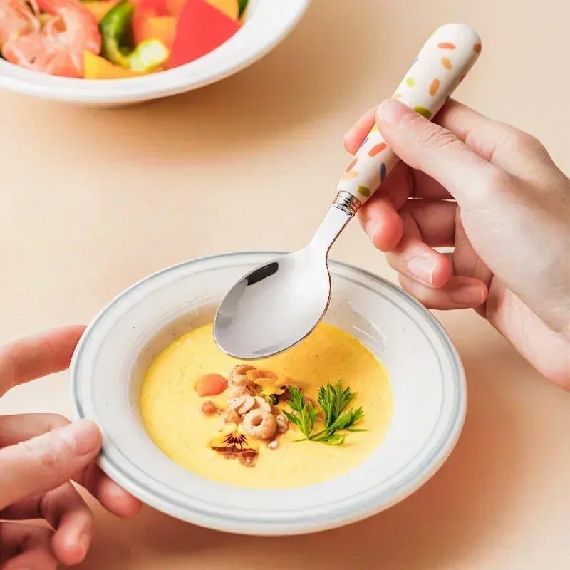3pcs/lot Infant Spoon Fork Collection Stainless Utensil Children's Tableware Training Spoon Feeding Tableware Gentle Kitchen Accessories