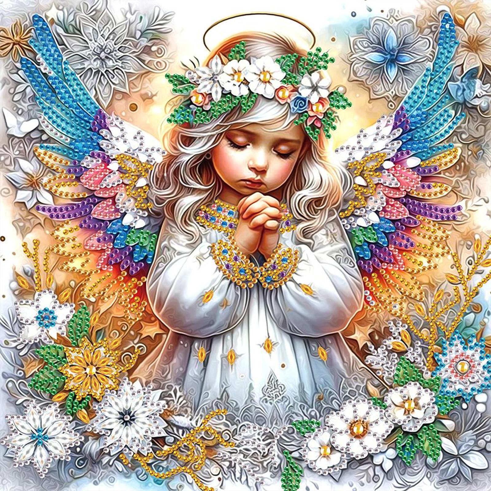 

5D DIY Partial Special Shaped Drill Diamond Painting Kit Angel Decoration