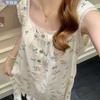 [With chest pad] Pure desire girl nightdress with chest pad summer women's pajamas, new models can be worn outside casual loungewear