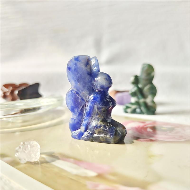 Butterfly Fairy Statue Natural Stone Crystal Carved Reiki Healing Mini Figurine Gemstone Crafts Home Gem Decoration Gifts