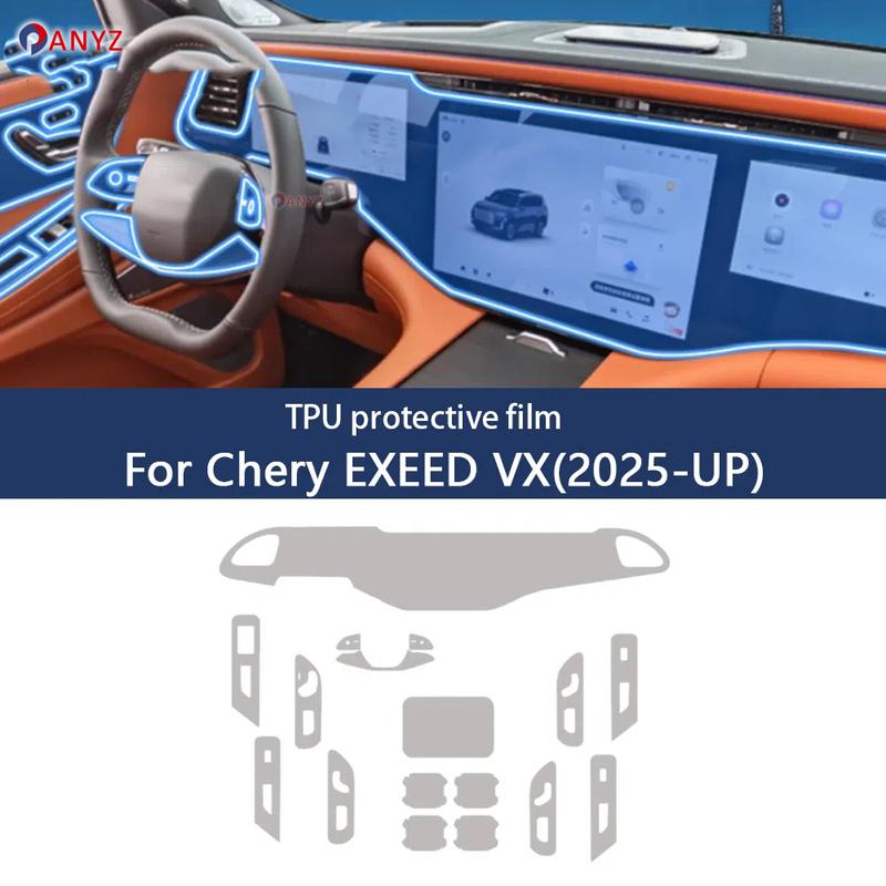 For Chery EXEED VX 2025 Automotive Interior Gearbox Air Panel GPS Navigation Screen TPU Protective Film Anti-Scratch