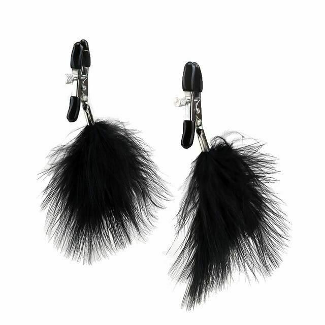 Fluffy Feather Nipple Clamps Breast  Kink Fetish Restraints Nipple & Clitoral Toys