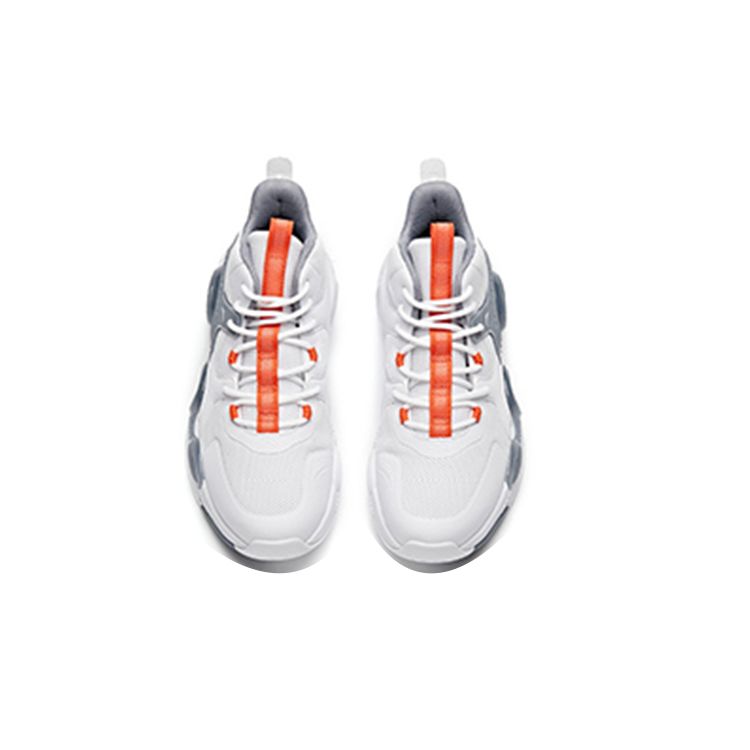 Anta Shock Absorbing Durable Mid-Top Basketball Shoes Kids Sneakers White Gray A312131101-3