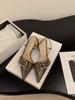 Niche French silver high heels bag head sandals fairy shoes 2025 new spring and summer temperament pointed single shoes