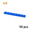 DIY Thin Figures Bricks 1x8 Dots Building Blocks 9 Colors Educational Creative Size Compatible With 3460 Toy For Children 50pcs