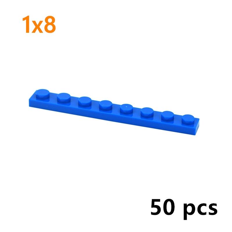 DIY Thin Figures Bricks 1x8 Dots Building Blocks 9 Colors Educational Creative Size Compatible With 3460 Toy For Children 50pcs