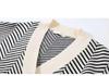 V-Neck Diamond Stripe Knit Cardigan Jacket - Autumn/Winter Loose Fit Women's Forest Style
