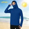 Herren Langarm Kapuzen-Outdoor-Hemd Leicht UV-Schutz Sonnenschutz Sportoberteil zum Wandern Laufen und für Freizeitkleidung