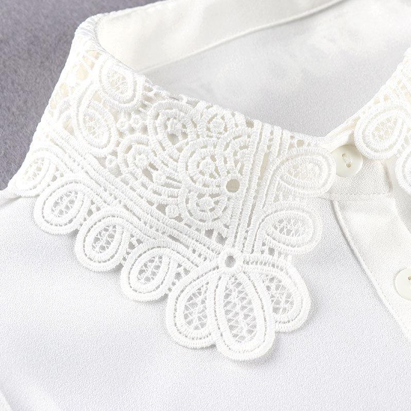 Linbaiway 18 Styles Female Chiffon Fake Collar for Women Blouse Shirt False Collar Ladies Lapel Detachable Collar Female Decor