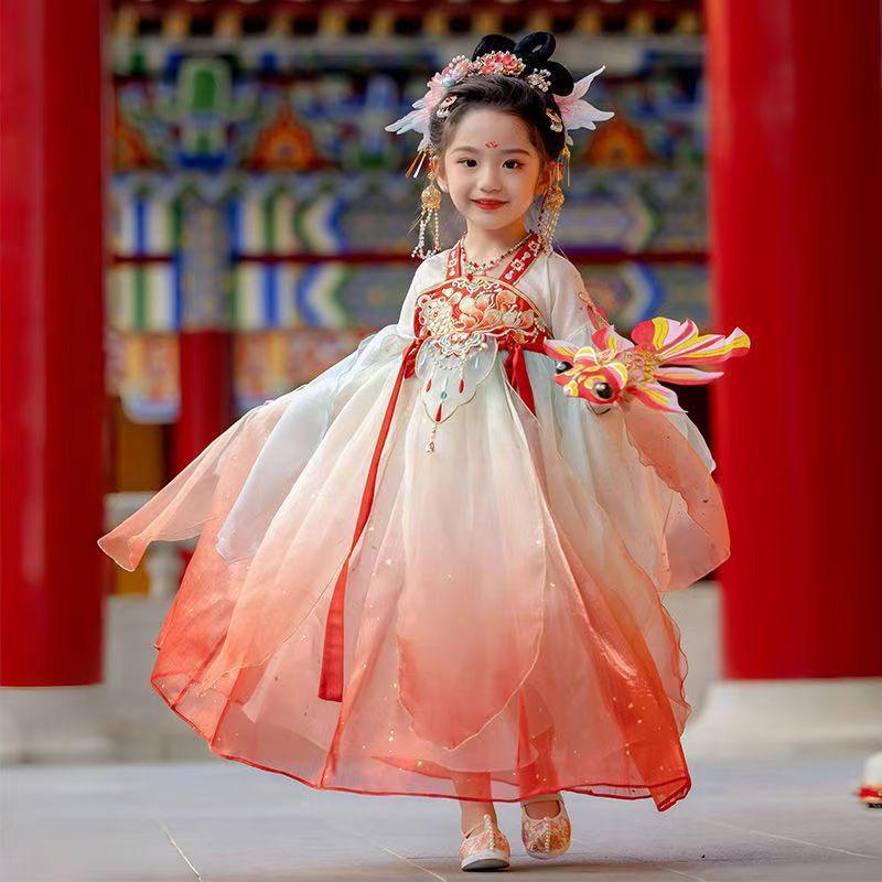Children s Hanfu: Spring/Summer Fairy Princess Dress” 100
