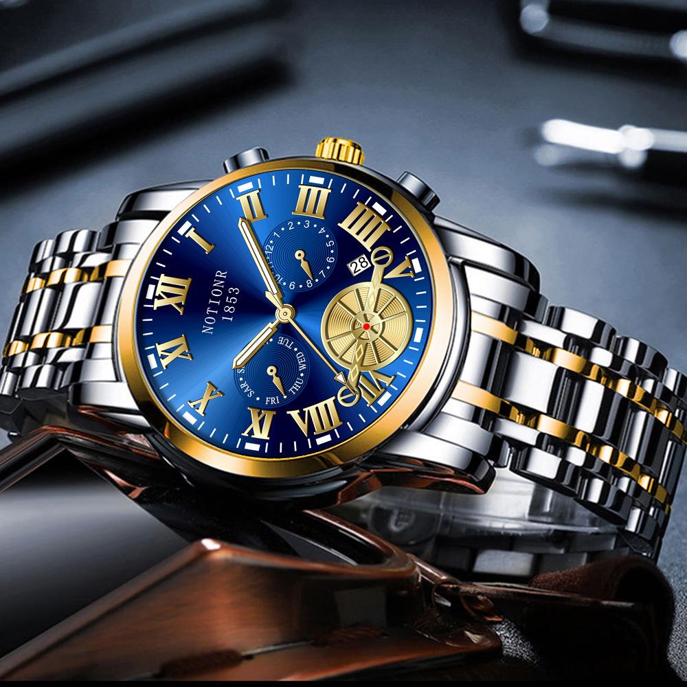 Orologio da Uomo Tourbillon alla Moda Orologio al Quarzo Moda Business Sport Orologio da Uomo Orologio in Acciaio Inossidabile Orologio da Uomo con Cinturino in Acciaio