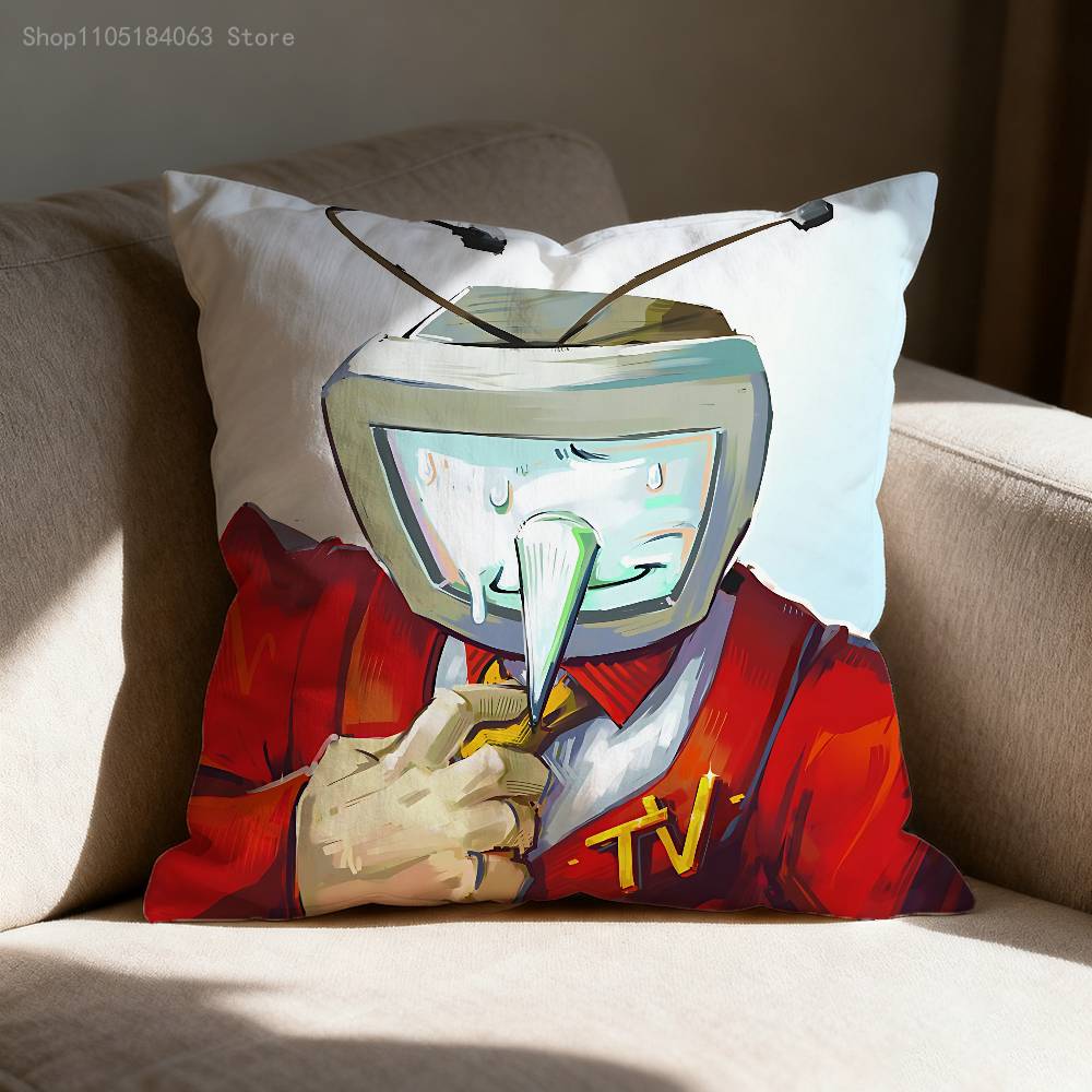 D-Deltarune Tenna Pillow Case Print Polyester Fiber 40X40 Cm Home Sofa Throw Cushion Cover Decoration