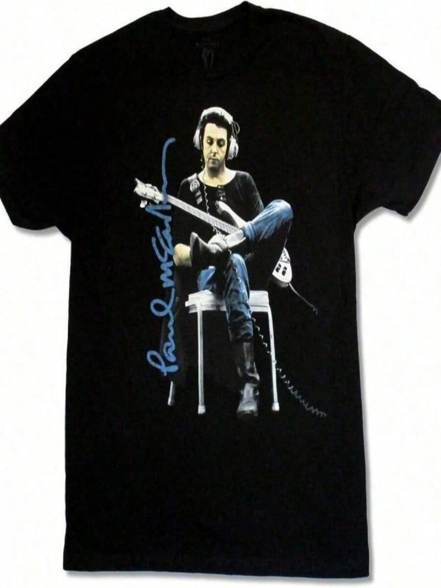 Paul McCartney Adult Black T Shirt S разноцветный