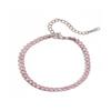 Adjustable Pink Rhinestone Bracelet Tarnish-free Personality Stacking Wrist Chain High-end Aesthetic Stainless Steel