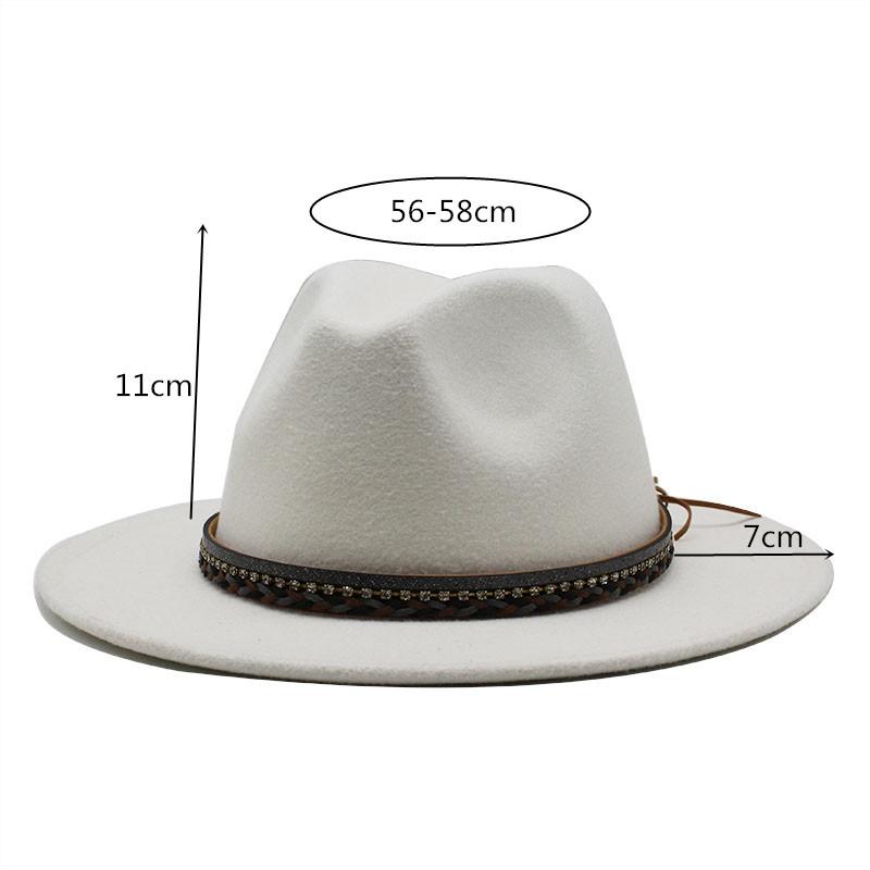 Wish Ethnic Minority Style Men And Women Couple Big Edge Jazz Hat Wool Top Hat