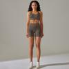 Seamless Knitted Back High Elasticity Sports Bra Yoga Set Running Fitness Shorts Two Piece Set For Women