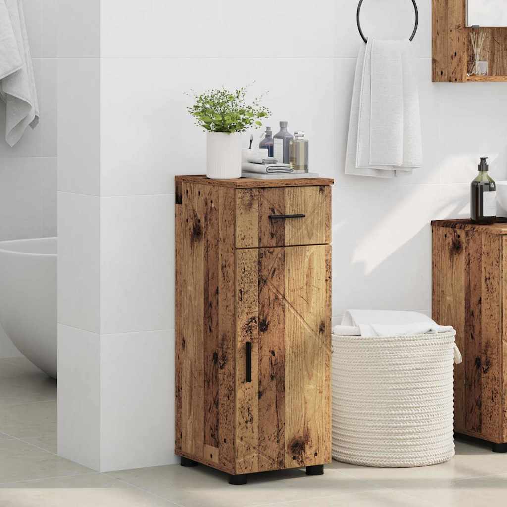 Bathroom Cabinet with Drawers Reclaimed Wood Look 30 x 35 x 80 cm